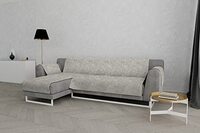 Italian Bed Linen Glamour" antislip bankhoes met chaise longue links, beige, 190cm