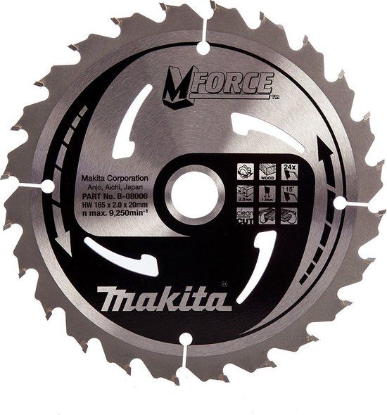 Makita A-89632 M-Force HM zaagblad - 165 x 20 x 24T - Hout