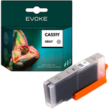 Evoke Compatible Ink for Canon CLI-551XL Grey 13ml 830 Pages for Pixma IP7200 7240 7250 8700 8720 8750, IX6800 6820 6850, MG5400 5450 5500 5550 5600 5650 5655 6300 6350