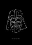 Komar Muurafbeelding | Star Wars Lines Dark Side Vader | kinderkamer, jeugdkamer, decoratie, kunstdruk | zonder lijst | WB099-50x70 | grootte: 50 x 70 cm (breedte x hoogte)