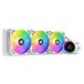 Sharkoon S90 RGB White AIO - Vloeistof-koelsysteem - afmeting radiator 360mm - voor Intel LGA 1700, 115X, 1366, 1200, 2011, 2011-3, 2066 -AMD AM5, AM4, TR4, TRX4, FM2, FM1, AM3+, AM2+, AM2) 3 x 120mm RGB fans - Koper, Aluminium - wit
