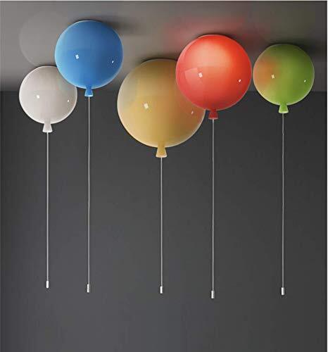 LIUNIAN kleurrijke ballon plafondlamp eenvoudige moderne plafondlamp, kinderkamer-decoratieve kroonluchter voor jongens, diameter 25 cm, met 5 W gloeilamp wit