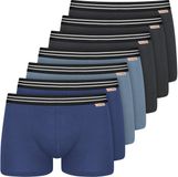 NUR DIE Boxer Katoen Stretch Mannen XL Lichtblauw/Violetblauw Effen 7 Stuks