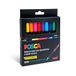 Posca - UniPosca complete set met 10 viltstiften, extra fijne punt, 0,7 mm, ideaal voor kleuren voor kinderen en kunstenaars, creatief werk, stofkleuren en andere oppervlakken