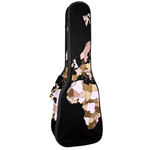 Mersov Tenor Ukulele Gigbag Waterdichte Ukelele Case Gewatteerde Rugzak, Geweldig voor Sopraan Concert (21/23/24") High Detail Wereldkaart