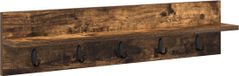 vidaXL Wandkapstok Rook Eiken Onbehandeld Hout