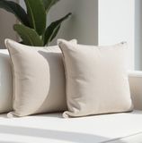 Unyqoos® Set van twee comfortabele beige kussens voor bank en stoel met katoenen hoes 40 x 40 cm