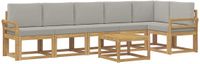vidaXL - Buiten - bank - set - 7 - st - Wit - en - Lichtgrijs