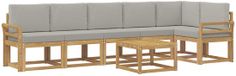 vidaXL - Buiten - bank - set - 7 - st - Wit - en - Lichtgrijs
