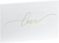SecaDesign Gastenboek - LOVE - A4 formaat - wit / goud - receptieboek bruiloft