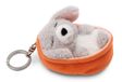 Sleutelhanger Sleeping Pets Sleutelhanger Hond Poedel grijs 8cm mand perzik
