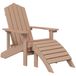 VidaXL Tuinstoel Adirondack met voetenbank HDPE bruin