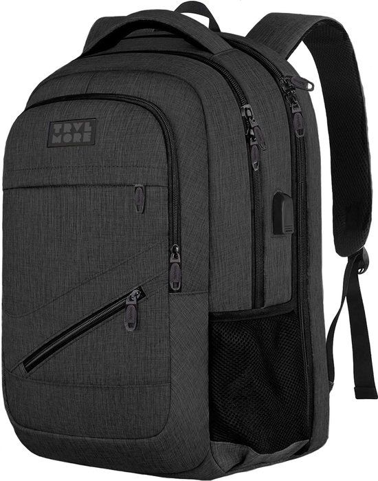 TRVLMORE 28L Rugzak - Rugtas met 15,6 Inch Laptopvak - Schooltas - Laptoptas - Spatwaterdicht - Heren en Dames - Jongens en Meisjes - Antraciet