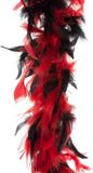 Merkloos Carnaval verkleed veren Boa zwart/rood mix - 2 meter