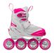 Moody Roces Moody X TIF Girl Verstelbare Skeelers Kinderen – Inline Skates – Meegroei Skates – Wit Roze – Maat 30-35