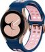 Strap-it Bracelet de montre connectée en silicone - Convient pour Samsung Galaxy Watch 4 44mm - Bleu/Rose