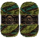 JubileeGaren Chenille Garen - Worsted Polyester - 100g/Skein - Camelot - 2 strengen
