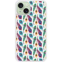 Peacock Feather Siliconen hoesje compatibel met iPhone 15