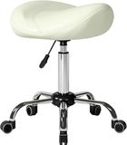 HOMCOM Salonkruk-PU, schuim-48L x 48B x 55-71H cm-Crème
