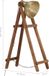 vidaXL Vloerlamp E27 massief mangohout messingkleurig