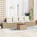 vidaXL Tuinbank Set met Kussen 5 Stuks Beige Polyrattan