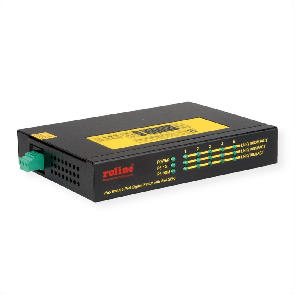 ROLINE 21.13.1162 Gigabit Ethernet Switch - 5-Port - PoE - Black