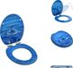 vidaXL Toiletbril met soft-close deksel, waterdruppel design, MDF, blauw