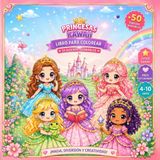 Princesas Kawaii para Colorear: Más de 50 dibujos adorables de princesas mágicas. Libro para colorear para niñas de 4 a 10 años. Estilo simple con líneas gruesas y espacios grandes