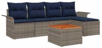 vidaXL Ensemble de canapé de jardin 6 pc Gris polyrotin