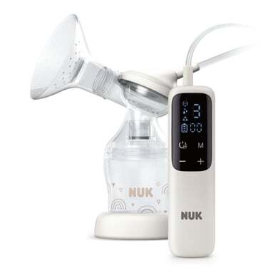 NUK NUK Soft & Easy elektrische enkele borstkolf met oplaadbare batterij en zachte borstspenen incl. Perfect Match 150ml babyflesje