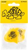 Jim Dunlop Tortex Sharp Plectrums - 0.73 mm - Player's Pack 12 Stuks
