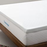 Linenspa Matrastopper 90 x 200 cm, 5 cm hoog, matrastopper met gel traagschuim en wasbare overtrek met ritssluiting, Oeko-Tex, wit