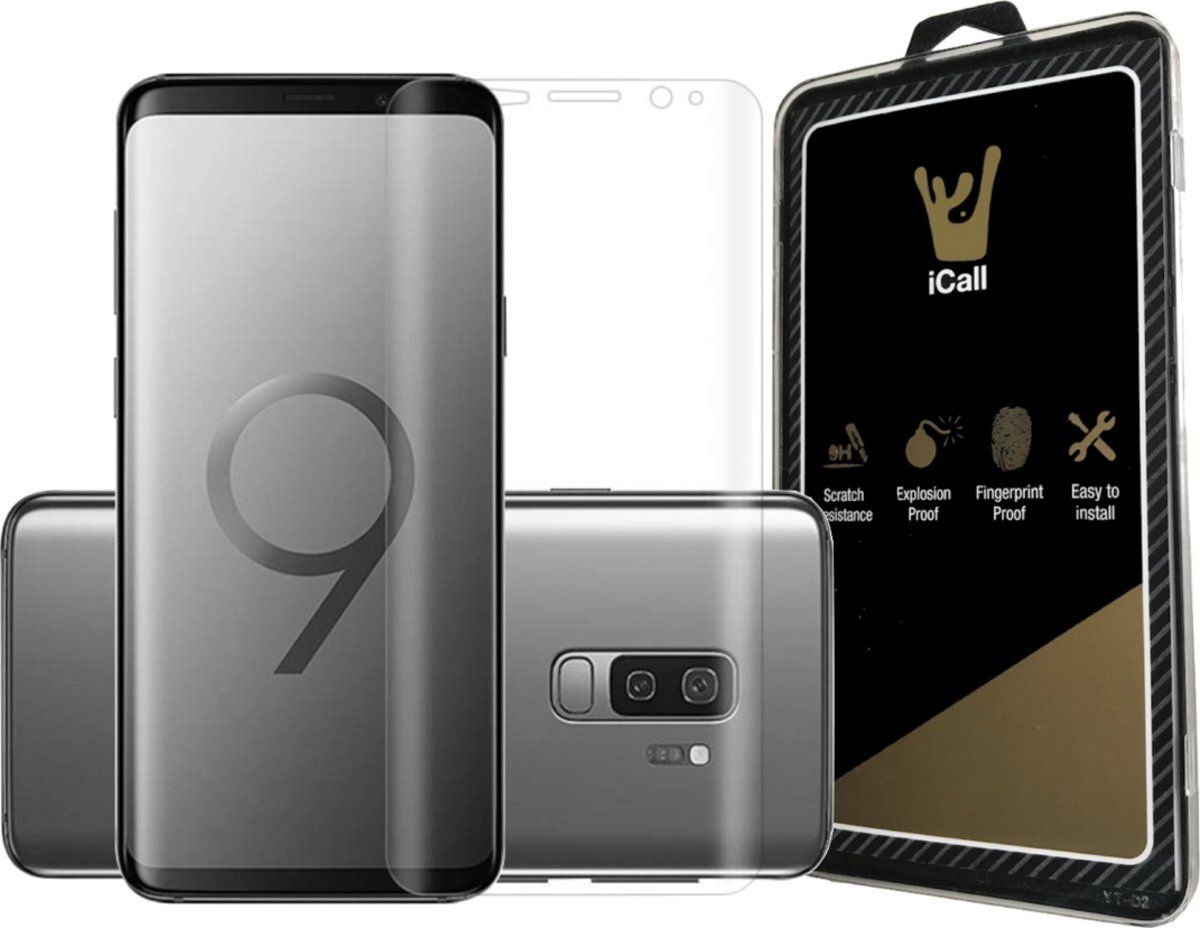 iCall Samsung Galaxy S9 Plus Screenprotector - Glas PET Folie Screen Protector