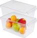 Urban Living panier/bac organisateur de réfrigérateur - 2x - transparent - plastique - L32 x l20 x H14cm - 9L