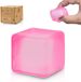 Squishy cube - Set of 2 - Squeeze toy - Blue and pink - 3.5 cm
