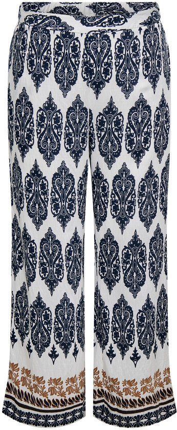 ONLY CARMAKOMA Carhavana Straight Pant Aop casual broek donkerblauw