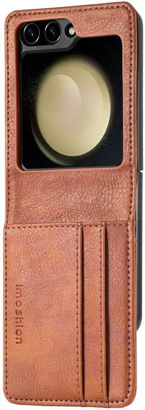 imoshion Hoesje - Geschikt voor Samsung Galaxy Z Flip 6 - Luxe Bookcase flip versie - Bruin