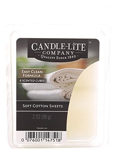 Candle-lite - geurwaskubus, Soft Cotton Sheets 56 g, wit, 7,5 x 10,5 x 11 cm