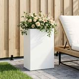 VidaXL Plantenbak wit 50 x 30 x 75 cm koudgewalst staal