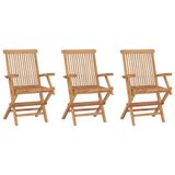 VidaXL Tuinstoel Terras Teak 3 stuks