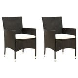 VidaXL Fauteuils de jardin set de 4 avec coussins, polyrotin, acier, crème/blanc