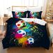 TRANKIELO® - Housse de couette 135 x 200 cm - Microfibre 3D Football + 2 taies d'oreiller 50 x 75 cm - Linge de lit adapté aux enfants