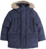 Next Jongens Parka met Imitatiebont Rand - Navy - Maat 116