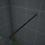 Aica Sanitair Mat Zwarte Stabilisatiestang voor Douchewand - 70-120cm - 2 Jaar Garantie
