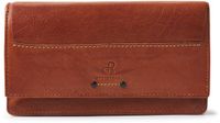 dR Amsterdam Luxe Leren Geldbeugel Dames Overslag Portemonnee Camel RFID 93190