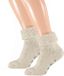 Apollo Wollen Huissokken/Slofsokken Dames Ecru Anti-slip Maat 43-46