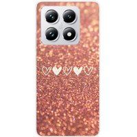 Xiaomi 14T Pro Paillettes coeur bedrukt siliconen hoesje