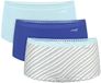Sloggi Women GO Crush Short (3-pack) - dames boxer - lichtblauw - kobaltblauw en blauw - wit en geel gestreept