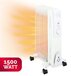 alpina Olieradiator 1500W - Elektrische Verwarming met Thermostaat - Oliegevulde Kachel Elektrisch - Mobiele Olie Radiator op Zwenkwielen - Bijverwarming met Oververhittingsbeveiliging - Wit