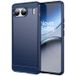 OnePlus Coque OnePlus Nord 4 en TPU Brossé - Fibre de Carbone - Bleue